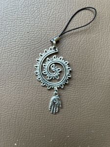 Silver Hamsa Spiral Charm