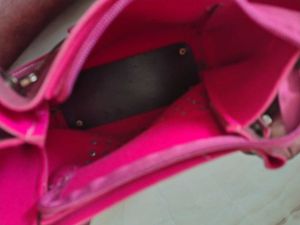 Burgundy &#39;Cafe&#39; Tote Bag with Wooden Dot Detail