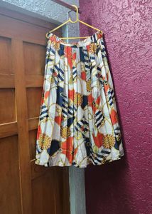 Patterned Midi Skirt