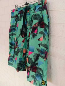 Palm Tree &amp; Geometric Print Shorts