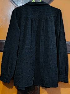 Black Button-Down Top