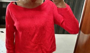 Amy made in korea Bright Orange cropped sweater