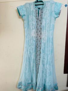 Blue Embellished Anarkali Dress