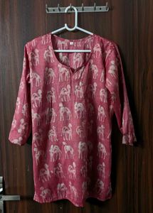 Pink Camel Print Kurti