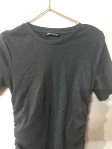 Grey Ruched Bodycon Dress