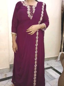 Maroon Embellished Dress