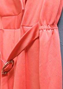 Coral Jumpsuit with Belt