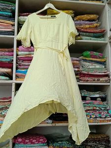 Pale Yellow High-Low Dress length -40 inches