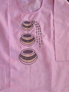 Pink Printed Kurta
