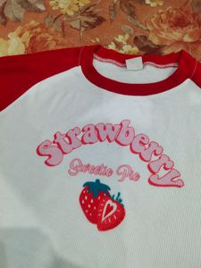 Strawberry Tee /crop top for girls