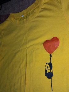 Yellow Panda Heart T-shirt