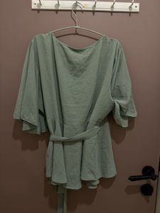SHEIN Mint Green Wrap Top