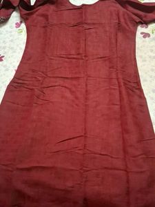 Maroon Embroidered Kurta