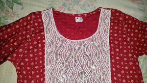 Red Patterned Tunic