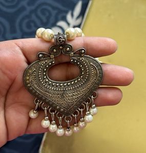 Pearl Oxidised Neck Piece