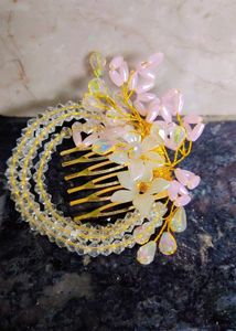 Floral Beaded Hair Comb