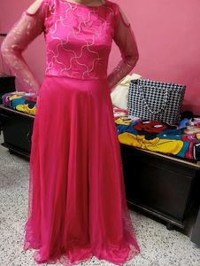 Pink Gold Shoulder Gown