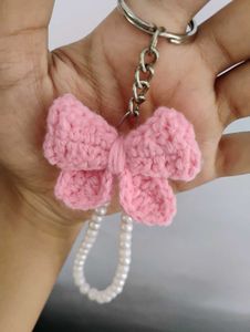 Crochet Bow Keychain 🎀💗
