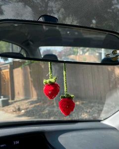 Crochet Strawberry 🍓 Bag Charm