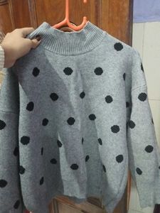 Polka Dot Knitwear (Grey) Size - S