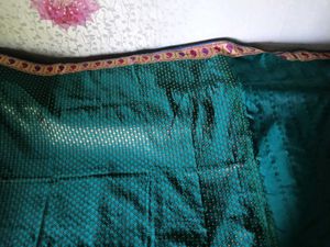 Embellished Blue Color Banarasi Silk Saree+Blouse
