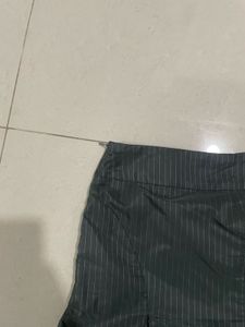 Pleated Godet Striped Skirt