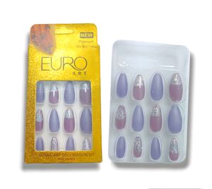 Professional Glittered Purple Artificial Nails