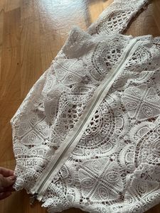 Lace Full Sleeve Zipper Back Shein Top