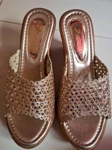 Rose Gold Wedge Heels