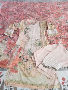 Patchwork Suit With Chiffon Dupatta