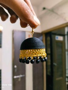 Black Jhumka Earrings