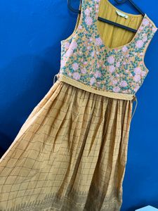 Max Woman Ankle Length Embroidered A-line Dress