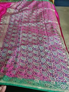 Elegant Pink Banarasi Saree