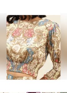 Aarke Ritu KumarFloral Print Crop Top with Pants S