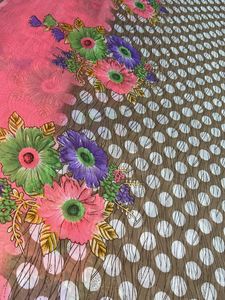 Pink Floral Polka Dot Saree