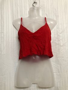 Jennyfer Red Sleeveless Crop Top