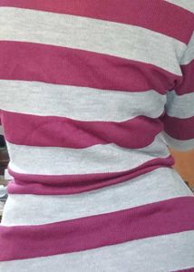 Striped V-Neck Tunic Top