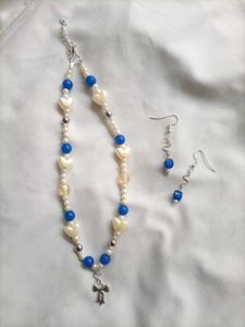 Unique "Wavy Fairycore"Choker With Earrings 🌊💙✨