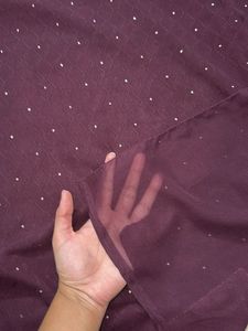 Burgundy Georgette Stone Work Saree