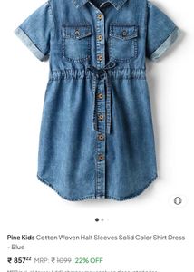 Pine Kids Cotton Woven Half Sleeves  Shirt Drss