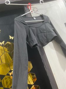 H&amp;M Corset Top With Full Sleeves