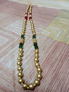 Pearl And Gold Tone Necklace