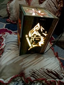 Wooden Lightning Lamp Show Piece