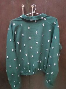 Skull Print dark Green Shirt