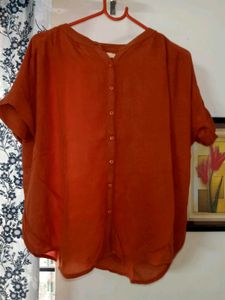 Dressberry Orange Oversized Lenin Top
