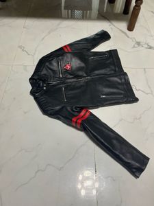 100% Leather Bikers Jacket Thumps Up- Size M