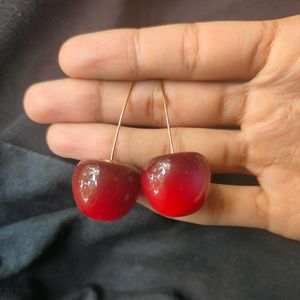 Burgandy Red Cherry Earrings