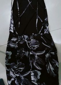 Boho Floral Dress With Criss Cross sexy Back