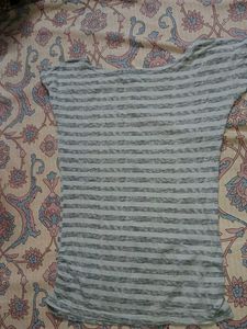 White And Grey Striped Top