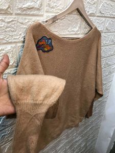 Cute Brown Patch Sweater🕶️‼️